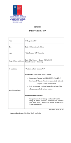 reporte radio &ldquo;femenina 96.7&rdquo; - Cesfam Dr. V&iacute;ctor Manuel Fern&aacute;ndez