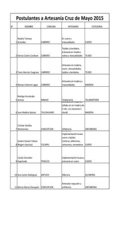 Postulantes a Artesan&iacute;a Cruz de Mayo 2015