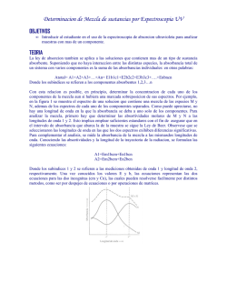Determinacion de Mezcla de sustancias por Espectroscopia UV