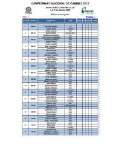 CAMPEONATO NACIONAL DE CADDIES 2015