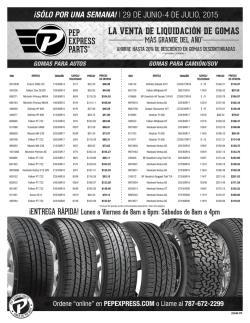LA VENTA DE LIQUIDACI&Oacute;N DE GOMAS