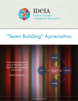 &ldquo;Team Building&rdquo; Apreciativo