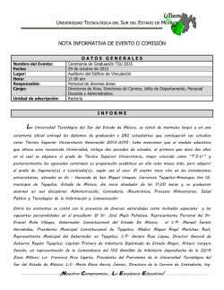 NOTA INFORMATIVA DE EVENTO O COMISI&Oacute;N