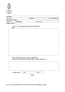 Solicitud gen&eacute;rica. - Ayuntamiento de Los Barrios