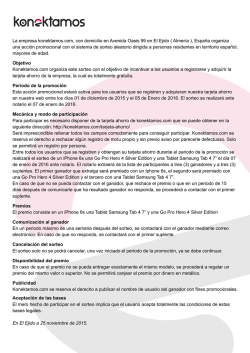 La empresa konektamos.com, con domicilio en Avenida Oasis 99 en