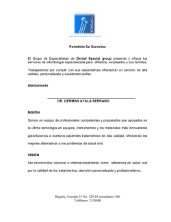 Bogot&aacute;, Avenida 15 No. 124-65 consultorio 406 Tel&eacute;fonos: 2135400