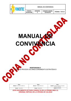 MANUAL DE CONVIVENCIA - Fundetec : Sincelejo