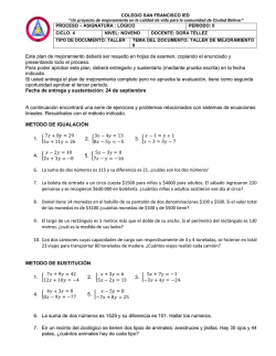 Este plan de mejoramiento deber&aacute; ser resuelto en hojas de examen