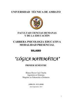 &ldquo;L&Oacute;GICA MATEM&Aacute;TICA&rdquo; - fche - Universidad T&eacute;cnica de Ambato
