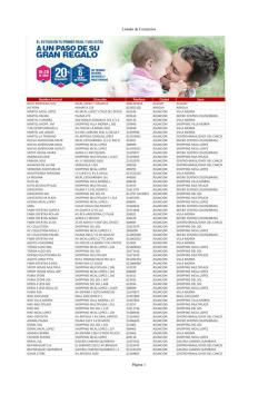 Listado de Comercios P&aacute;gina 1