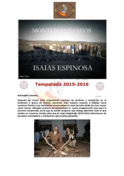 ISAIAS ESPINOSA Monter&iacute;as y Ojeos