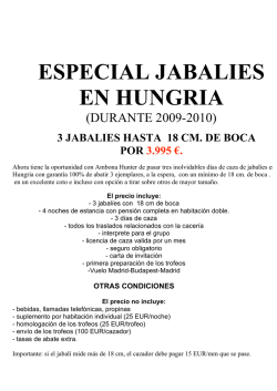 especial jabalies en hungria - Ambona Hunter, Caza Corzos Polonia