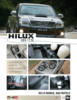 &bull; CONFIABLE Y POTENTE &bull; CONFORTABLE EN CADA DETALLE