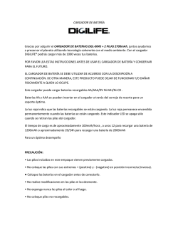 CARGADOR DE BATER&Iacute;A Gracias por adquirir el