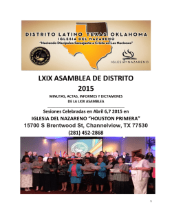 LXIX ASAMBLEA DE DISTRITO 2015