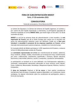 FERIA DE SUBCONTRATACI&Oacute;N MIDEST CONVOCATORIA