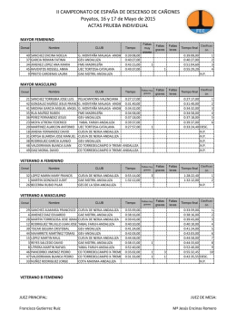 ACTAS INDIVIDUAL FEE II Campeonato de Espa&ntilde;a Poyatos (Cuenca)