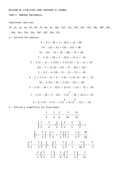 RELAI&Oacute;N DE EJERCICIOS PARA PREPARAR EL EXAMEN. TEMA