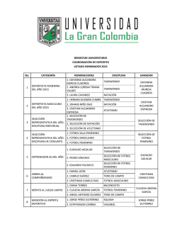 BIENESTAR UNIVERSITARIO COORDINACI&Oacute;N DE DEPORTES