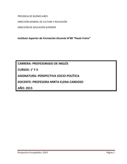 Socio-pol&iacute;tica - ISFD N* 88 "Paulo Freire"