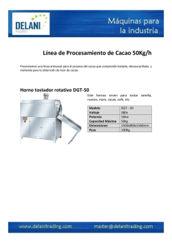 L&iacute;nea de Procesamiento de Cacao 50Kg/h