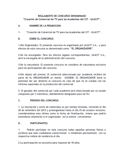 REGLAMENTO DE CONCURSO DENOMINADO &ldquo;Creaci&oacute;n de