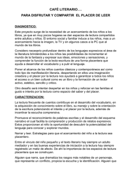 CAF&Eacute; LITERARIO&hellip;. PARA DISFRUTAR Y COMPARTIR EL