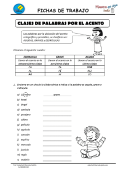 FICHAS DE TRABAJO CLASES DE PALABRAS POR EL ACENTO