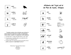Folleto de alfabeto en tojolabal con dibujo
