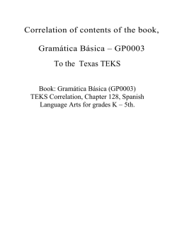 Correlation of contents of the book, Gram&aacute;tica