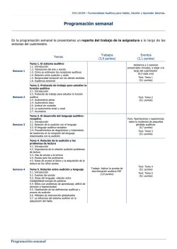 Programaci&oacute;n Semanal