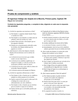 Prueba de comprensi&oacute;n y an&aacute;lisis