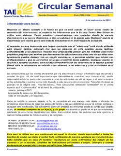 Informaci&oacute;n para todos: - Escuela Tom&aacute;s Alva Edison