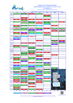horario de actividades dirigidas forus coslada del 31/08/2015 al 30