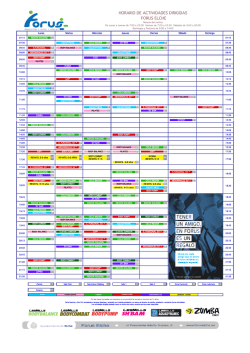 HORARIO DE ACTIVIDADES DIRIGIDAS FORUS ELCHE