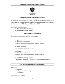 Diplomado en Derecho de Seguros y Fianzas Diplomado en