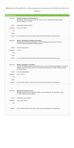 M&oacute;dulos de Expedici&oacute;n y Renovaci&oacute;n de Licencias de Ch&oacute;fer de