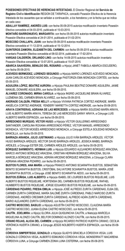 POSESIONES EFECTIVAS DE HERENCIAS INTESTADAS. El