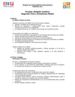 Temario EM Religi&oacute;n Cat&oacute;lica 2015