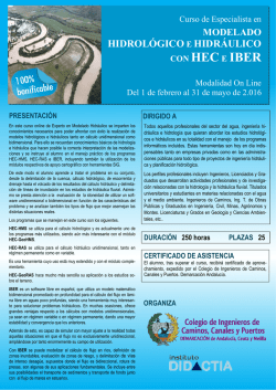 Especialista Dise&ntilde;o Hidrol&oacute;gico CICCP ANDALUC&Iacute;A