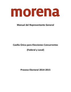 Manual del Representante General Casilla &Uacute;nica para Elecciones