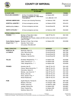 Mexicali Panel List Providers