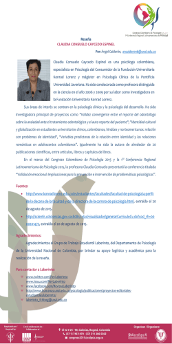 Rese&ntilde;a CLAUDIA CONSUELO CAYCEDO ESPINEL Claudia