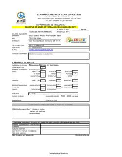 LOGOTIPO DE TU EMPRESA CARRERA SOLICITADA T&egrave;cnologo