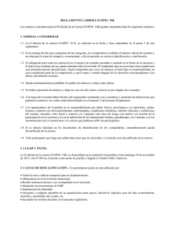 REGLAMENTO CARRERA FLOPEC 10K Las normas a considerar