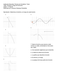 Tulu&aacute; Taller. Dominio y rango de funciones. Grado: 11 Fase III