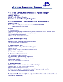&ldquo;Teor&iacute;as Computacionales del Aprendizaje&rdquo;