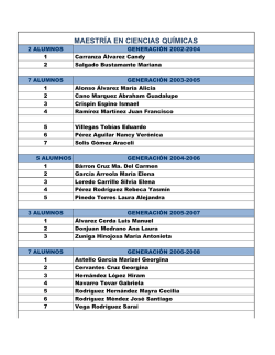 MAESTR&Iacute;A EN CIENCIAS QU&Iacute;MICAS - Facultad de Ciencias Qu&iacute;micas