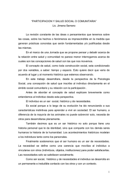 Participacion y salud social o comunitaria