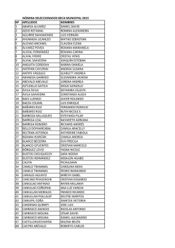 N&Oacute;MINA SELECCIONADOS BECA MUNICIPAL 2015 N&ordm;